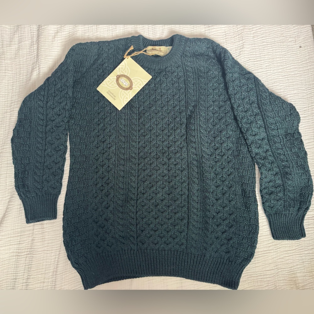 Heavyweight Merino Wool Aran Sweater - Picture 2 of 4